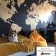 Fototapeta mapa świata złoto czarna PRESTIGE